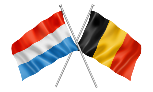 Drapeaux du Luxembourg et de la Belgique